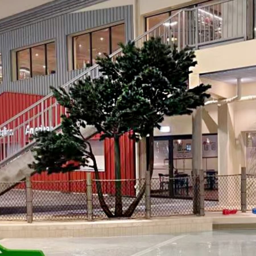 large artificial pine tree
