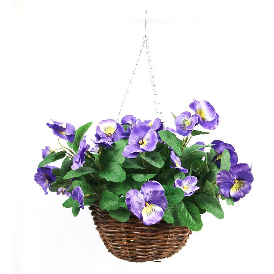 artificial pansy hanging