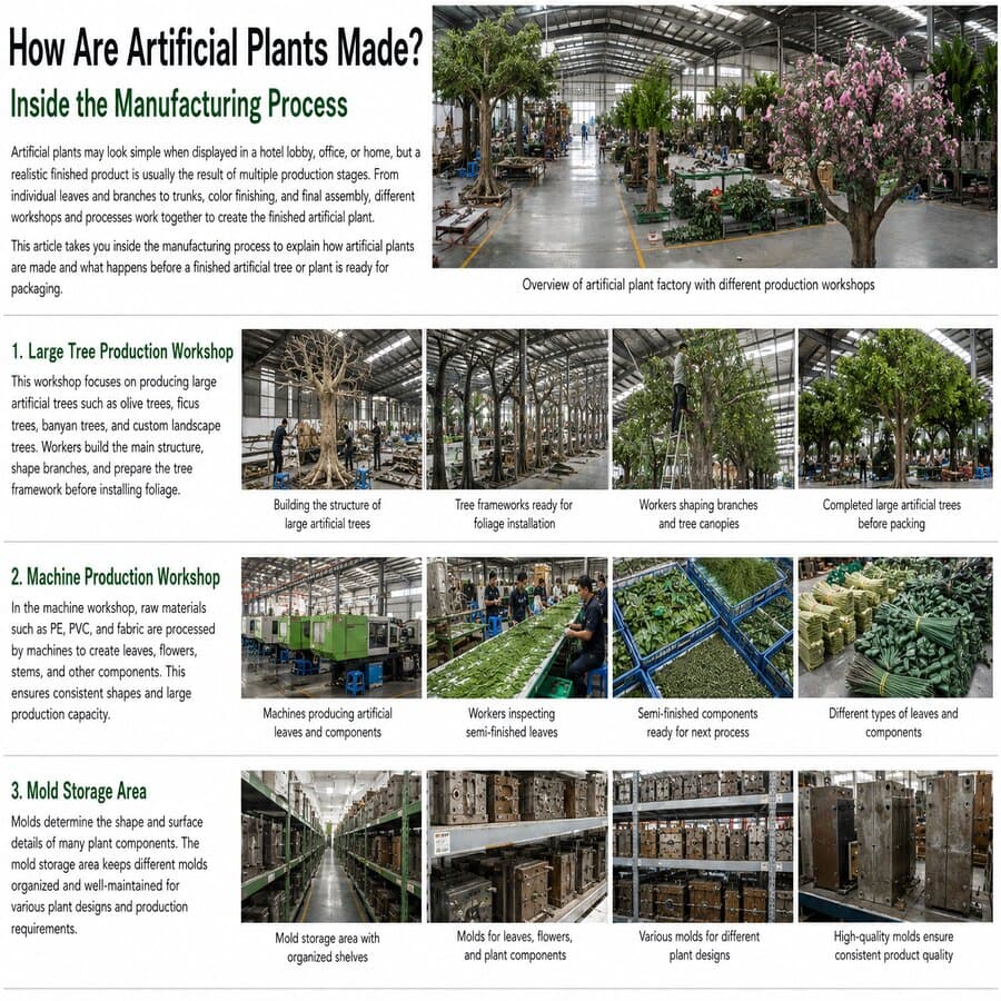 From Molded Leaves to Finished Trees: See How Artificial Plants Are Made